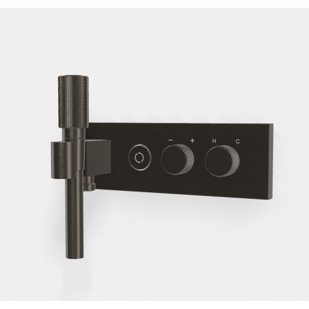 Смеситель для душа, Fima Carlo Frattini, Switch ON, на 2 потребителя, цвет-хром черный брашированный