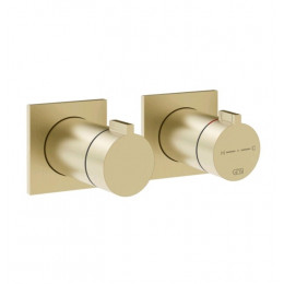Смеситель для душа, Gessi, Inverso Bath&Shower, на 2 потребителя, цвет-Brass Brushed PVD