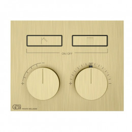 Смеситель для душа, Gessi, HI-FI, на 2 потребителя, цвет-Brushed Brass PVD
