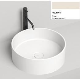 Раковина, Salini, Armonia 02, шгв 440*440*150, отверстия для смесителя-отсутствуют, цвет-RAL9001 матовый