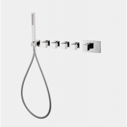 Смеситель для душа, Fima Carlo Frattini, Fimatherm, на 4 потребителя, цвет-черный матовый