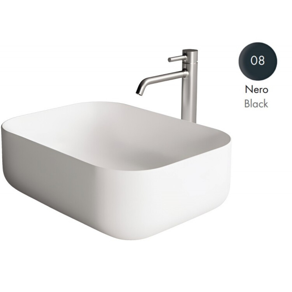 Раковина, Alice, Unica, шгв 500*370*165, отверстия для смесителя-отсутствуют, цвет-черный матовый