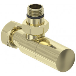 Вентиль, Сунержа, G 1/2" НР х G 3/4" НГ, угловой, цилиндр, цвет-шампань