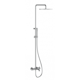 Душевая стойка, Splendy, Relax P, смеситель с фиксированным изливом, цвет-черный матовый