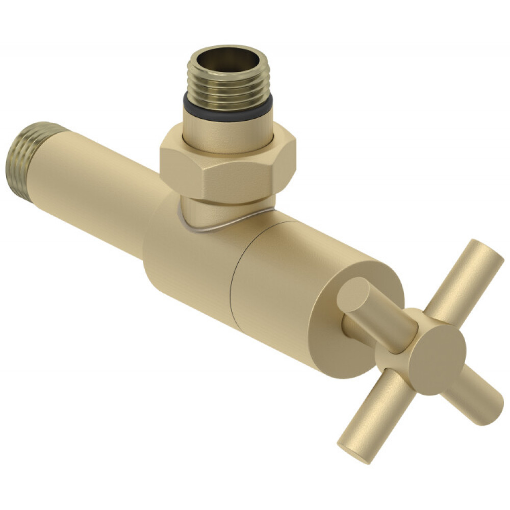 Вентиль, Сунержа, G 1/2" НР х G 1/2" НР, угловой, крест, цвет-шампань матовая