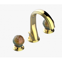 Смеситель для раковины, THG, Flore, для мрамора, цвет-золото светлое (Light Gold)