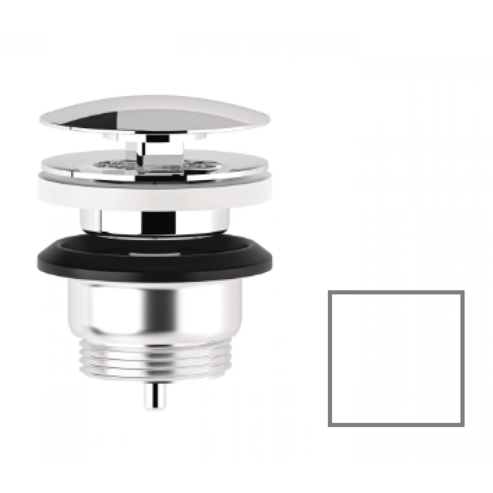 Донный клапан, Kludi, ROTEXA, для раковин, 1 1/4", цвет-белый матовый