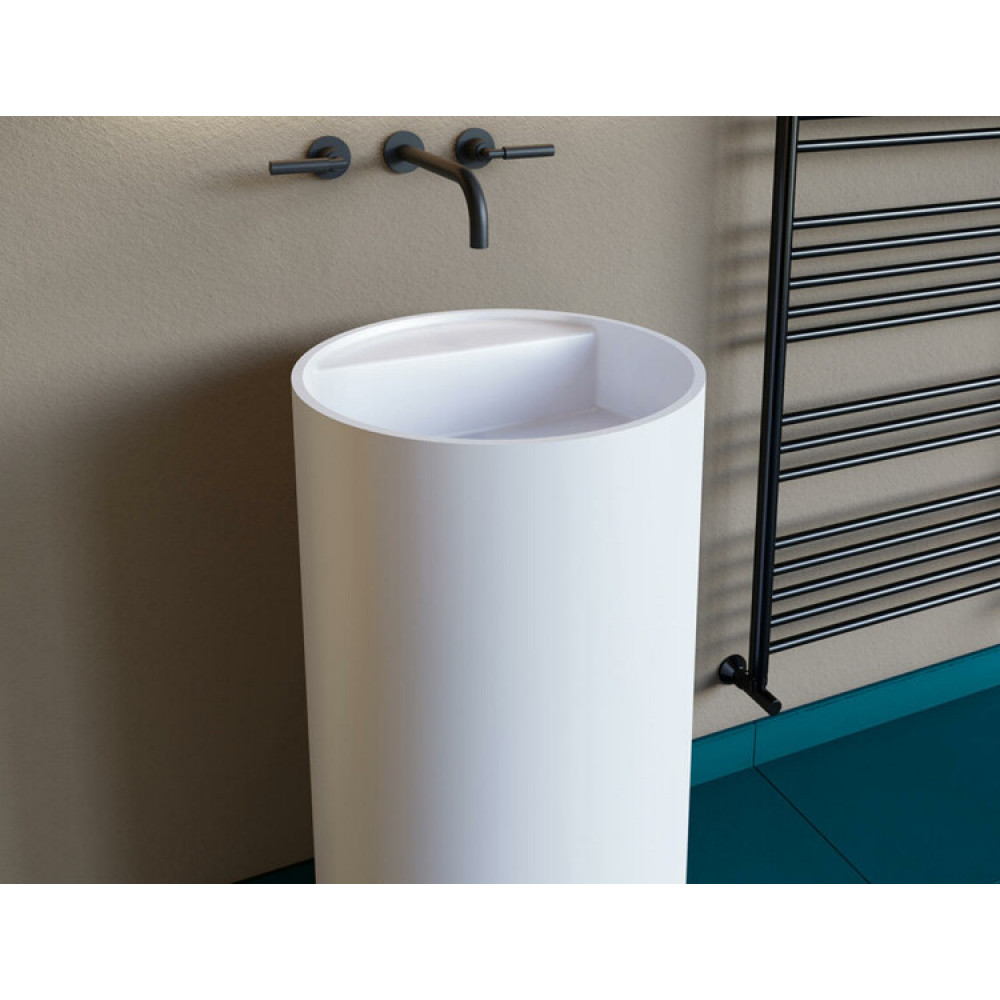 Раковина, Salini, Armonia Top, шгв 450*450*850, отверстия для смесителя-отсутствуют, D504, цвет-белый глянцевый