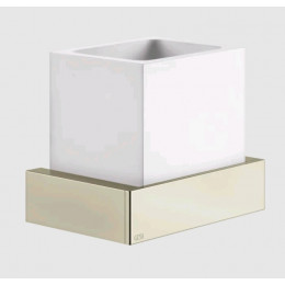 Стакан, Gessi, Rettangolo, шгв 140*85*116.5, цвет-белый/Nickel PVD