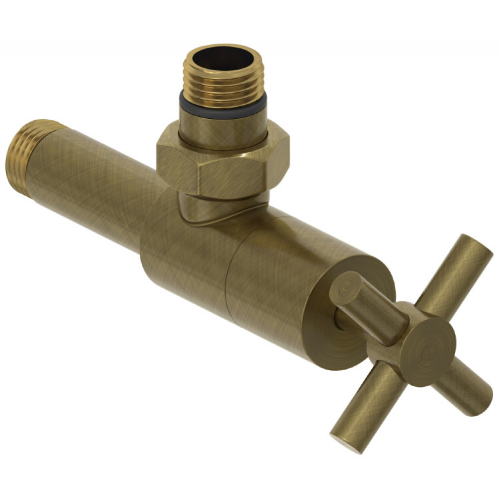 Вентиль, Сунержа, G 1/2" НР х G 1/2" НР, угловой, крест, цвет-бронза состаренная
