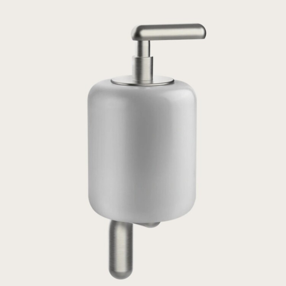 Дозатор для жидкого мыла, Gessi, Goссia, шгв 90*108*243, цвет дозатора-Chrome Brushed/белый