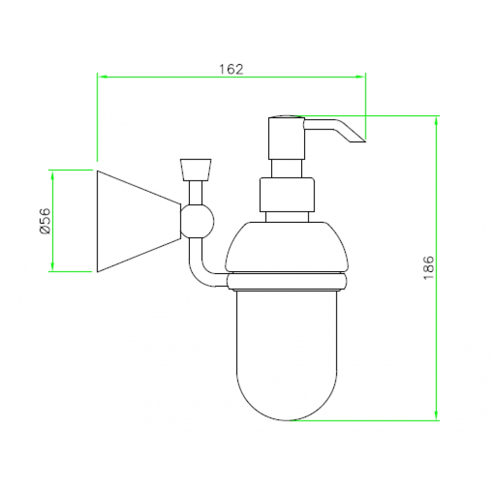 Дозатор для жидкого мыла, Nicolazzi, гв 162*186, цвет дозатора-Polished Nickel