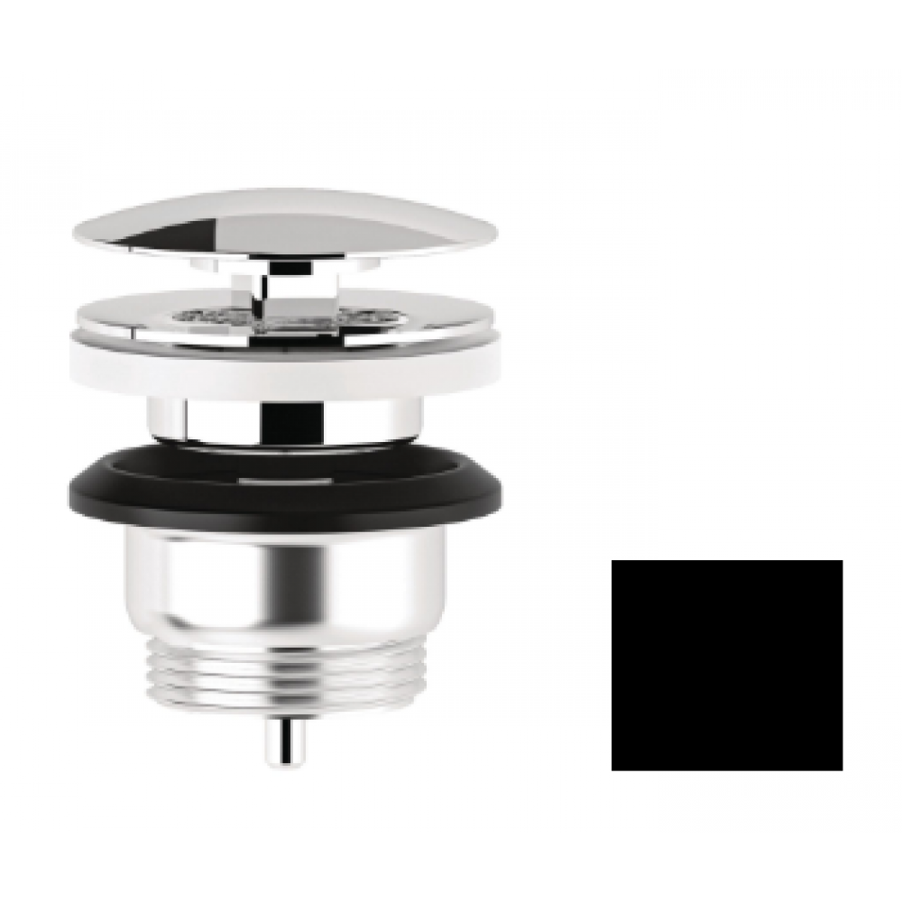 Донный клапан, Kludi, ROTEXA, для раковин, 1 1/4", цвет-черный матовый