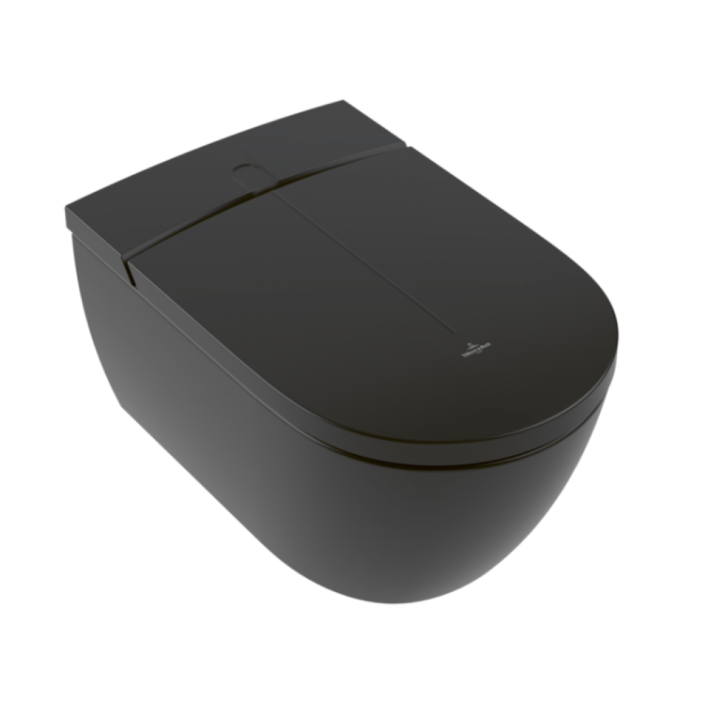 Унитаз, Villeroy&Boch, Viclean, подвесной, шгв 385*595*360, CeramicPlus, цвет-Pure Black