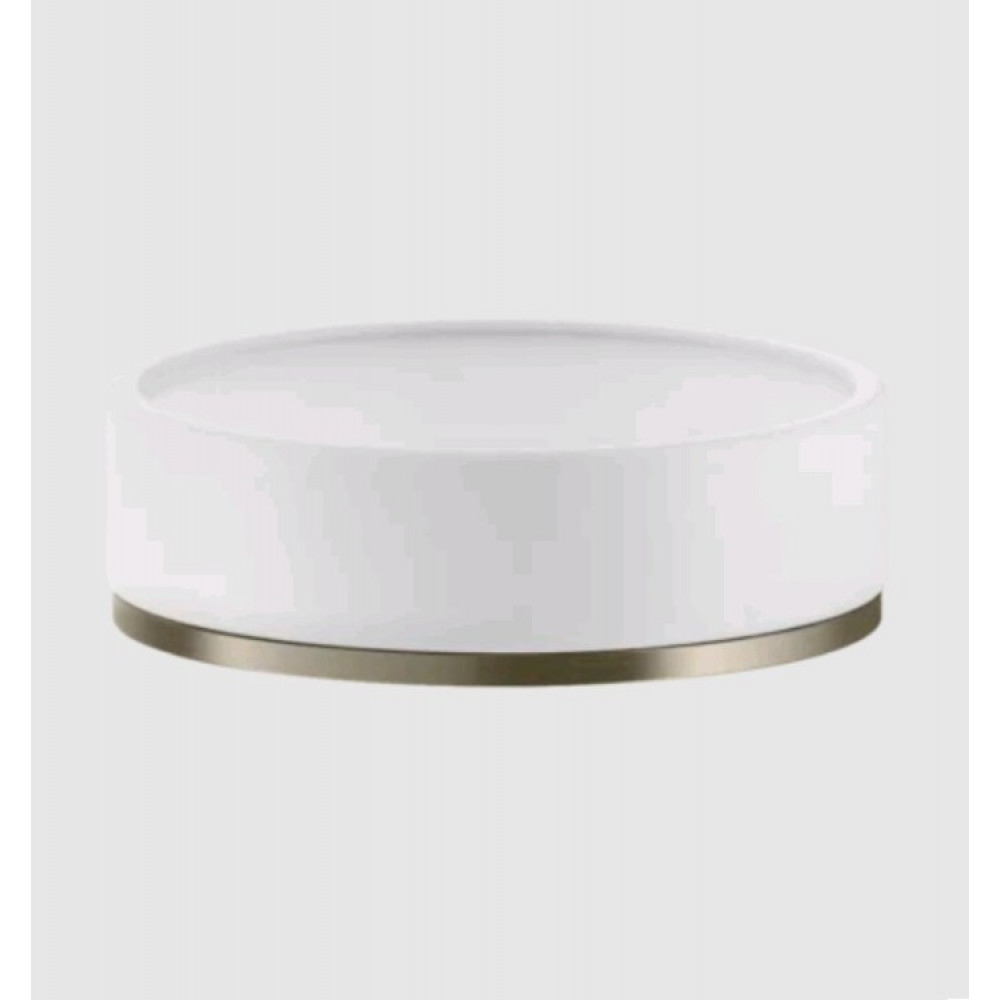 Мыльница, Gessi, Inciso, шгв 115*115*35, цвет-белый/Finox Brushed Nickel