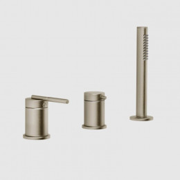 Смеситель для ванны и душа, Gessi, Ingranaggio, на 2 потребителя, цвет-Finox Brushed Nickel (старый арт. 63547/149)