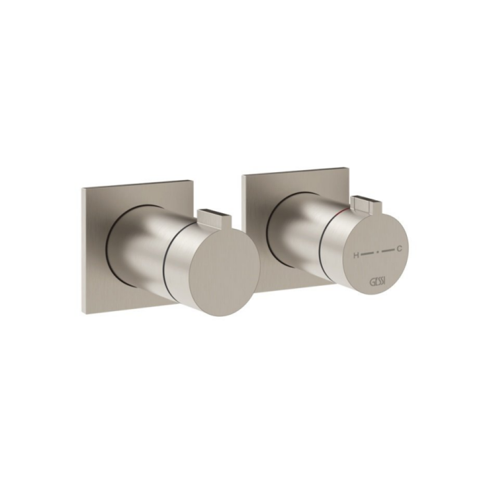 Смеситель для душа, Gessi, Inverso Bath&Shower, на 2 потребителя, цвет-Finox Brushed Nickel