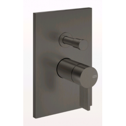 Смеситель для душа, Gessi, Inverso Rigato, на 2 потребителя, с переключателем ванна/душ, цвет-Black Metal Br. PVD