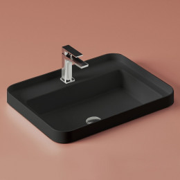 Раковина, Artceram, FUORI SCALA, шгв 605*455*153, отверстия для смесителя-1, цвет-черный матовый
