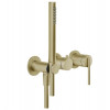 Смеситель для душа, Gessi, Ingranaggio, на 2 потребителя, цвет-Brushed Brass PVD
