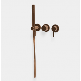 Смеситель для душа, Fima Carlo Frattini, Snap, на 2 потребителя, цвет-бронза янтарная