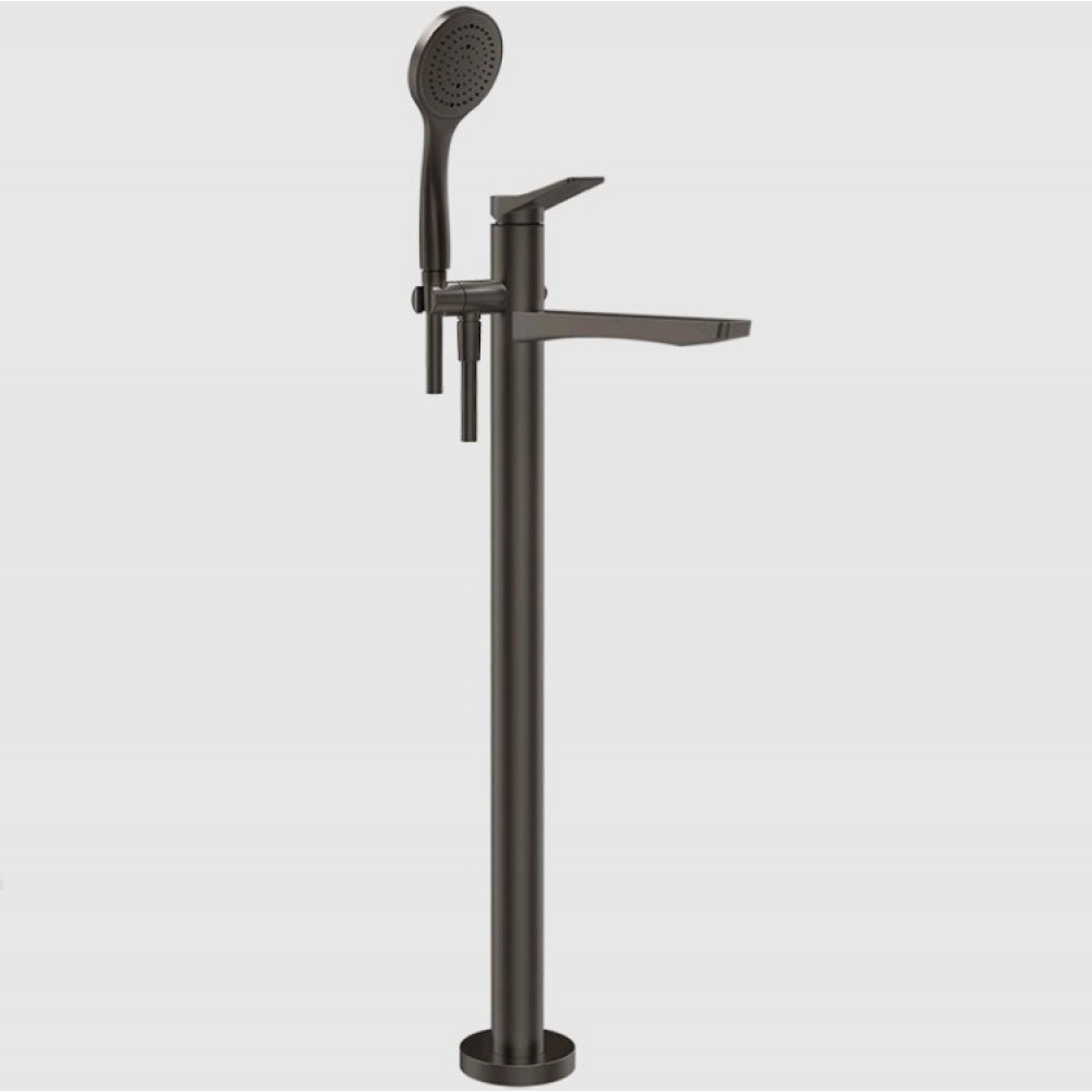 Смеситель для ванны и душа, Gessi, Rilievo, цвет-Black Metal Brushed PVD