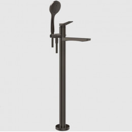 Смеситель для ванны и душа, Gessi, Rilievo, цвет-Black Metal Brushed PVD