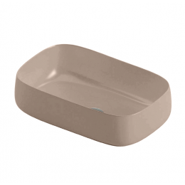 Раковина, Artceram, Cognac Quadro, шгв 550*350*150, отверстия для смесителя-1, Saniglaze, цвет-Brown matera