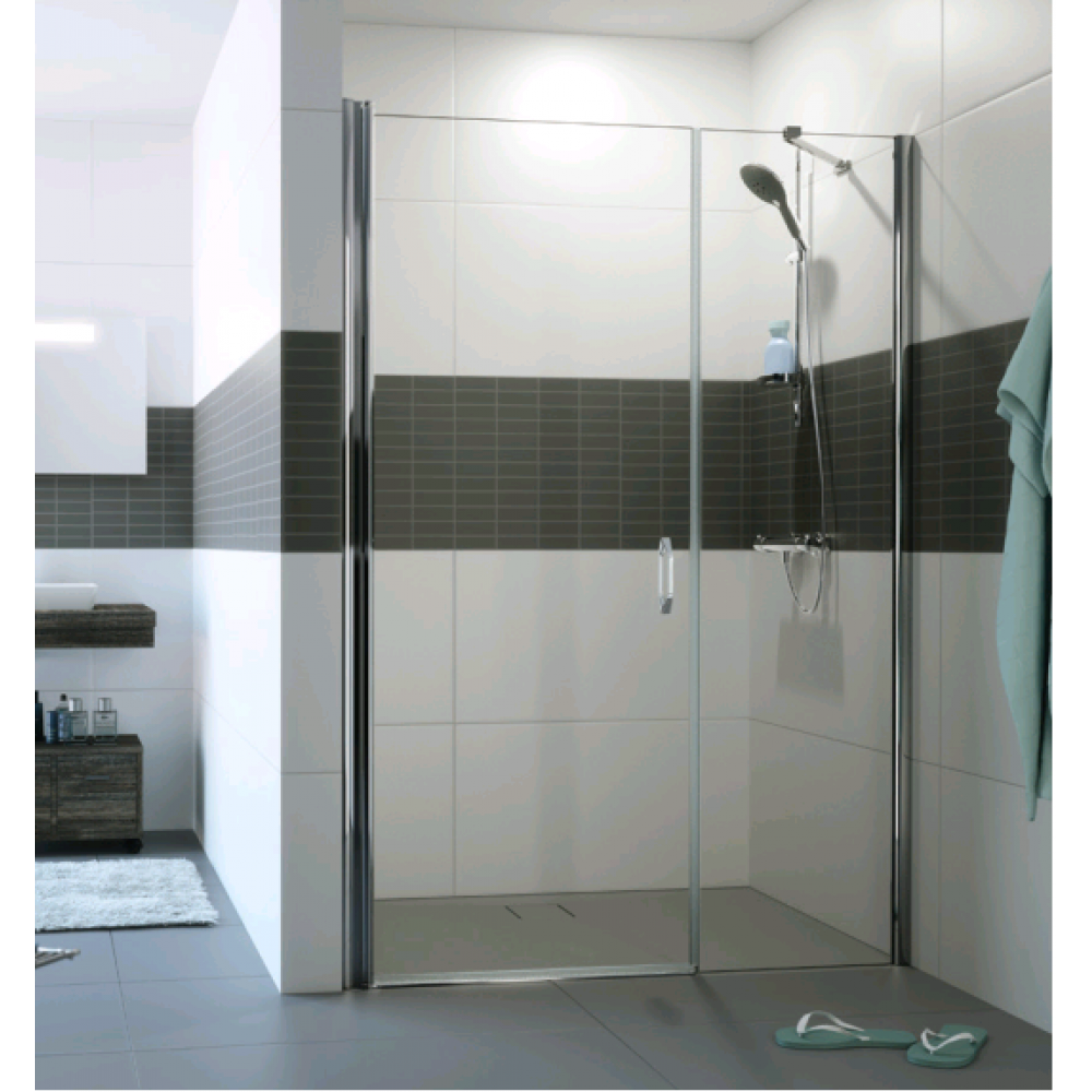 Дверь, Huppe, Design, шв 1200*2000, серебро с ярким блеском, цвет стекла-прозрачный