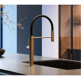 Смеситель для кухни, Gessi, 316 Meccanica, цвет-Warm Bronze Brushed PVD
