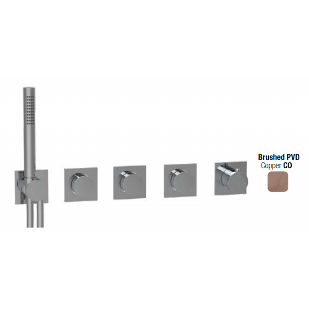 Смеситель для душа, Almar, Modular Push, на 3 потребителя, цвет-Copper Brushed PVD (Товар заказной, возврату не подлежит)