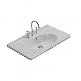 Раковина, Globo, Paestum, шгв 1000*550*200, отверстия для смесителя-1, цвет-белый