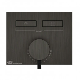 Смеситель для душа, Gessi, HI-FI, на 2 потребителя, цвет-Black Metal Brushed PVD