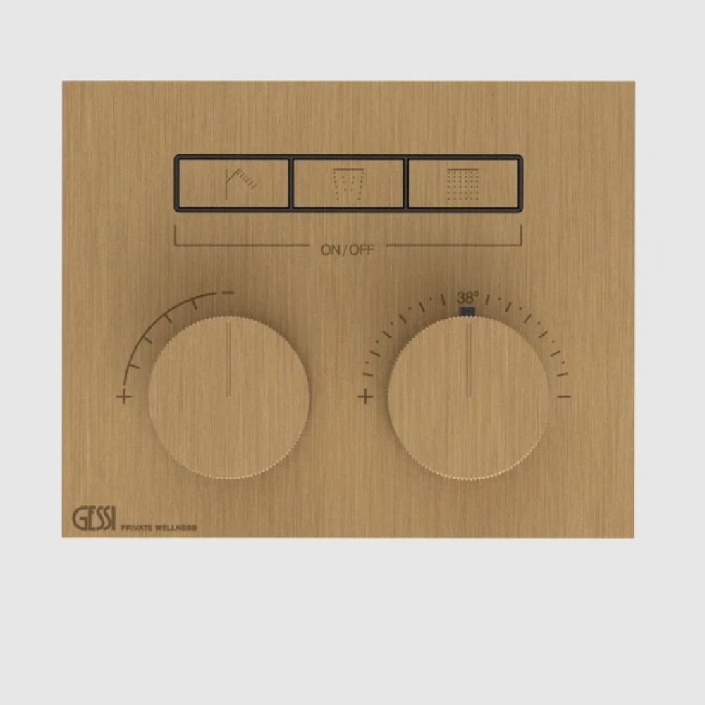 Смеситель для душа, Gessi, HI-FI Compact, на 3 потребителя, цвет-Antique Brass