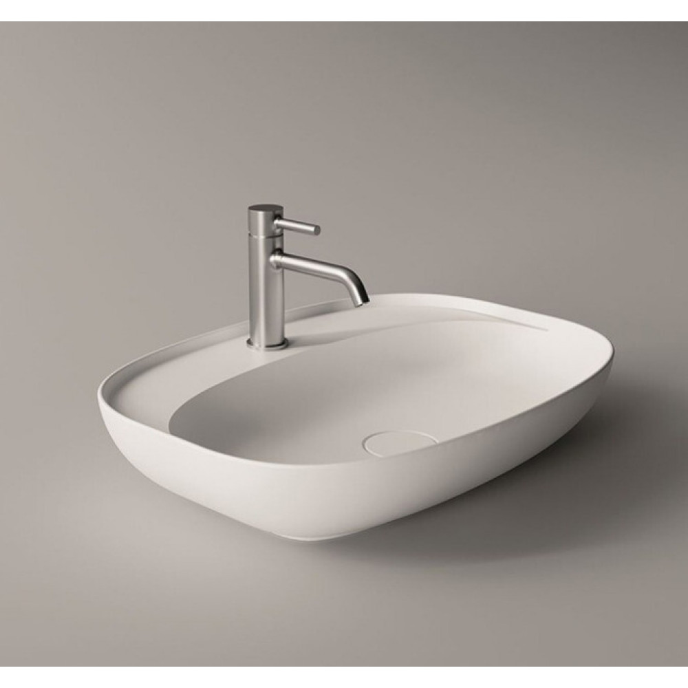 Раковина, Alice, Form, Plan Oval, с отверстием для смесителя, Aliglaze+, белая, 600*450*120