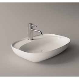 Раковина, Alice, Form, Plan Oval, шгв 600*450*120, отверстия для смесителя-1, Aliglaze+, цвет-белый