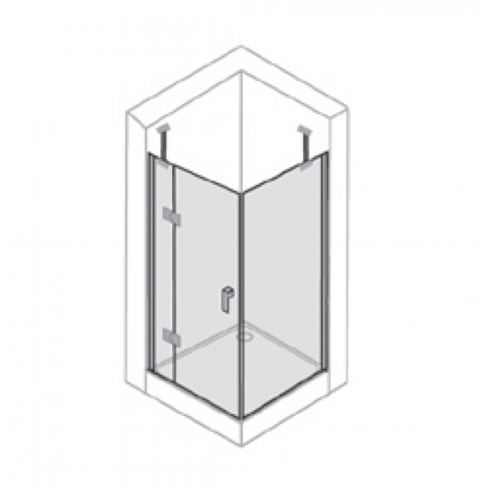 Боковая стенка, Huppe, Aura Pure, шв 800*2000, блестящее серебро, цвет стекла-прозрачный