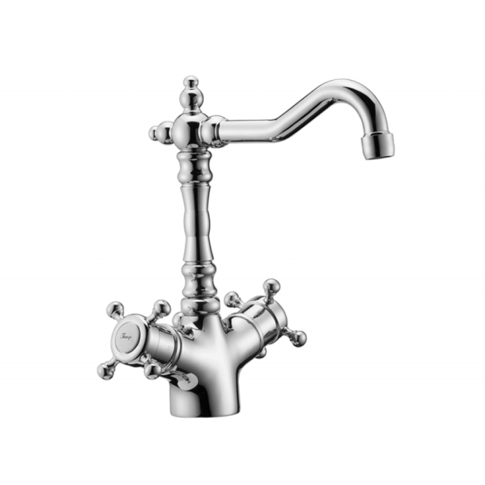 Смеситель для раковины, Cisal, Huber Victorian, цвет-Chrome