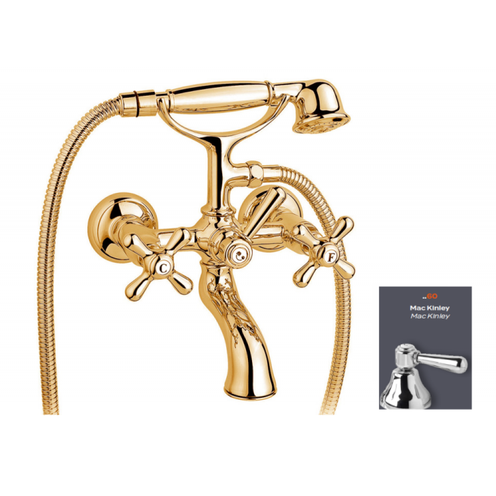 Смеситель для ванны и душа, Nicolazzi, Mac Kinley, цвет-Gold Brass