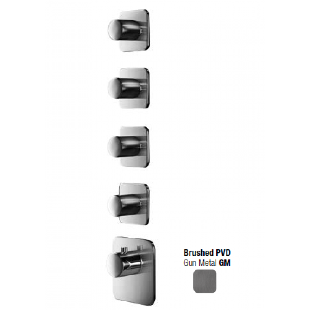 Смеситель для душа, Almar, Water Control High Flow, на 4 потребителя, цвет-Gun Metal Brushed PVD (Товар заказной, возврату не подлежит)