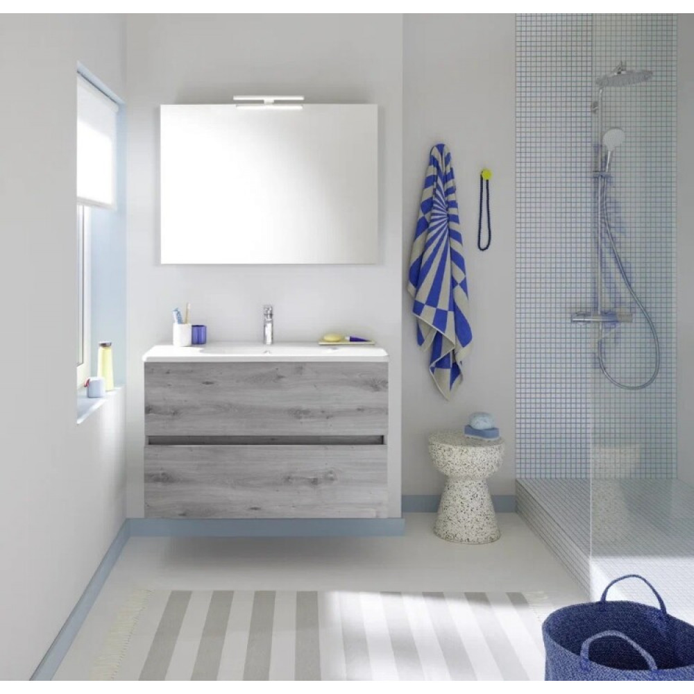 Тумба под раковину, Burg, Rocio, шгв 970*440*640, раковина-необходимо заказать, цвет-дуб декор сильвер