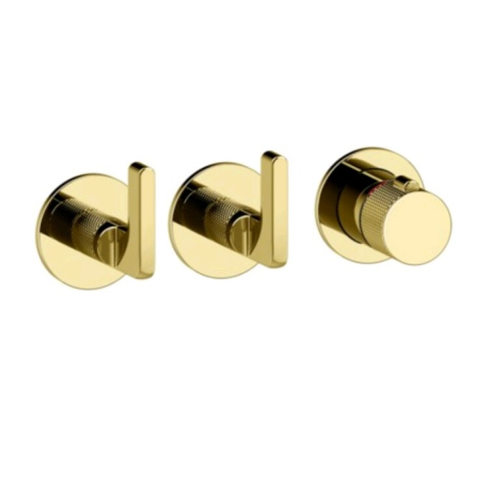 Смеситель для душа, Gessi, Inciso Bath&Shower, на 2 потребителя, цвет-Gold PVD