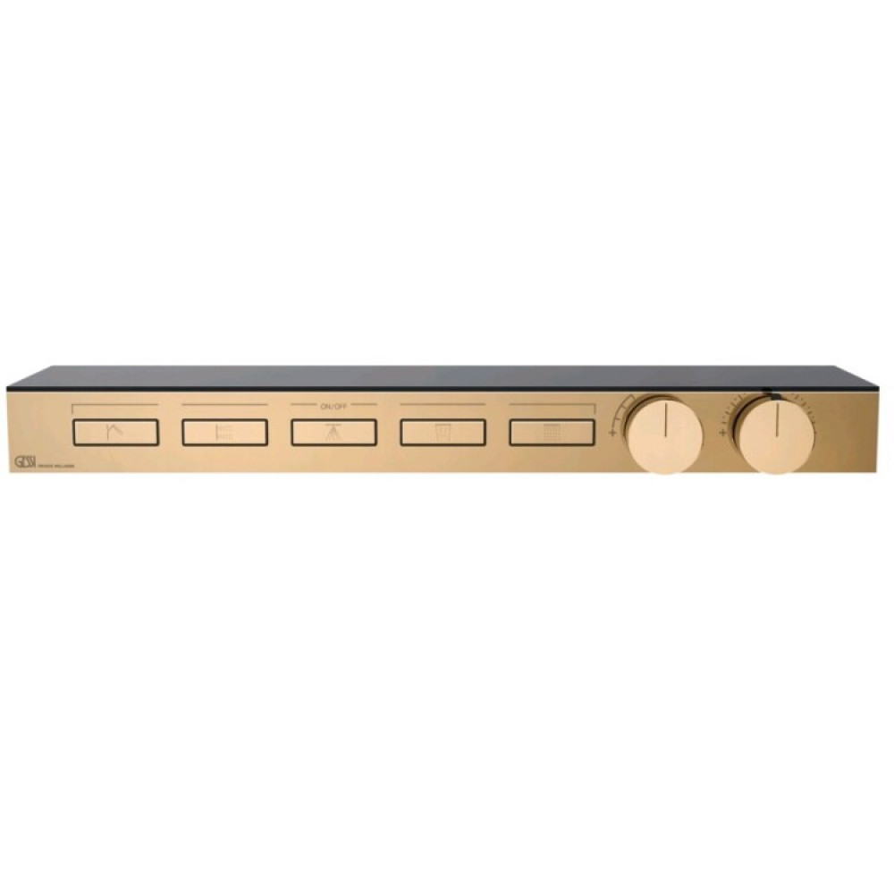 Смеситель для душа, Gessi, HI-FI, на 5 потребителей, цвет-Warm Bronze PVD