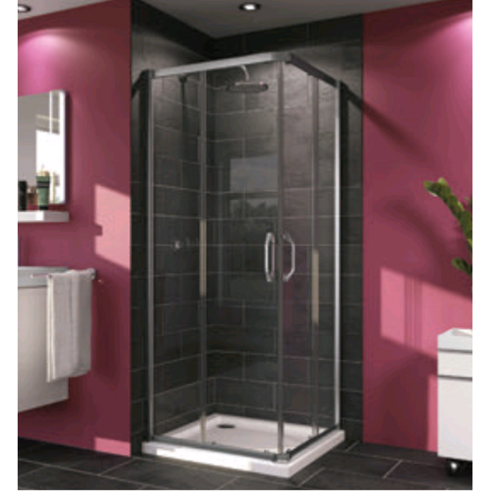 Душевое ограждение, Huppe, X1, шгв 900*900*1900, петли-слева и справа, блестящее серебро, цвет стекла-прозрачный