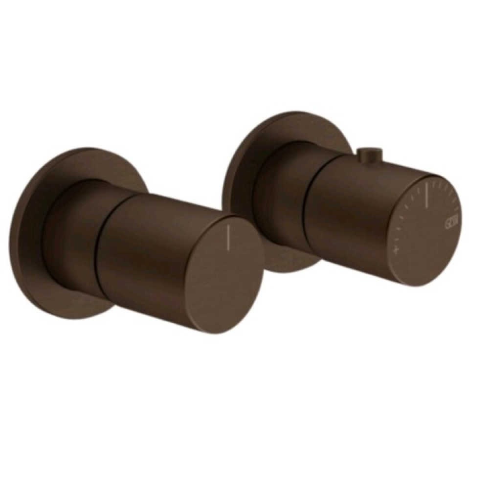 Смеситель для душа, Gessi, Habito Unito, на 2 потребителя, цвет-Dark Bronze