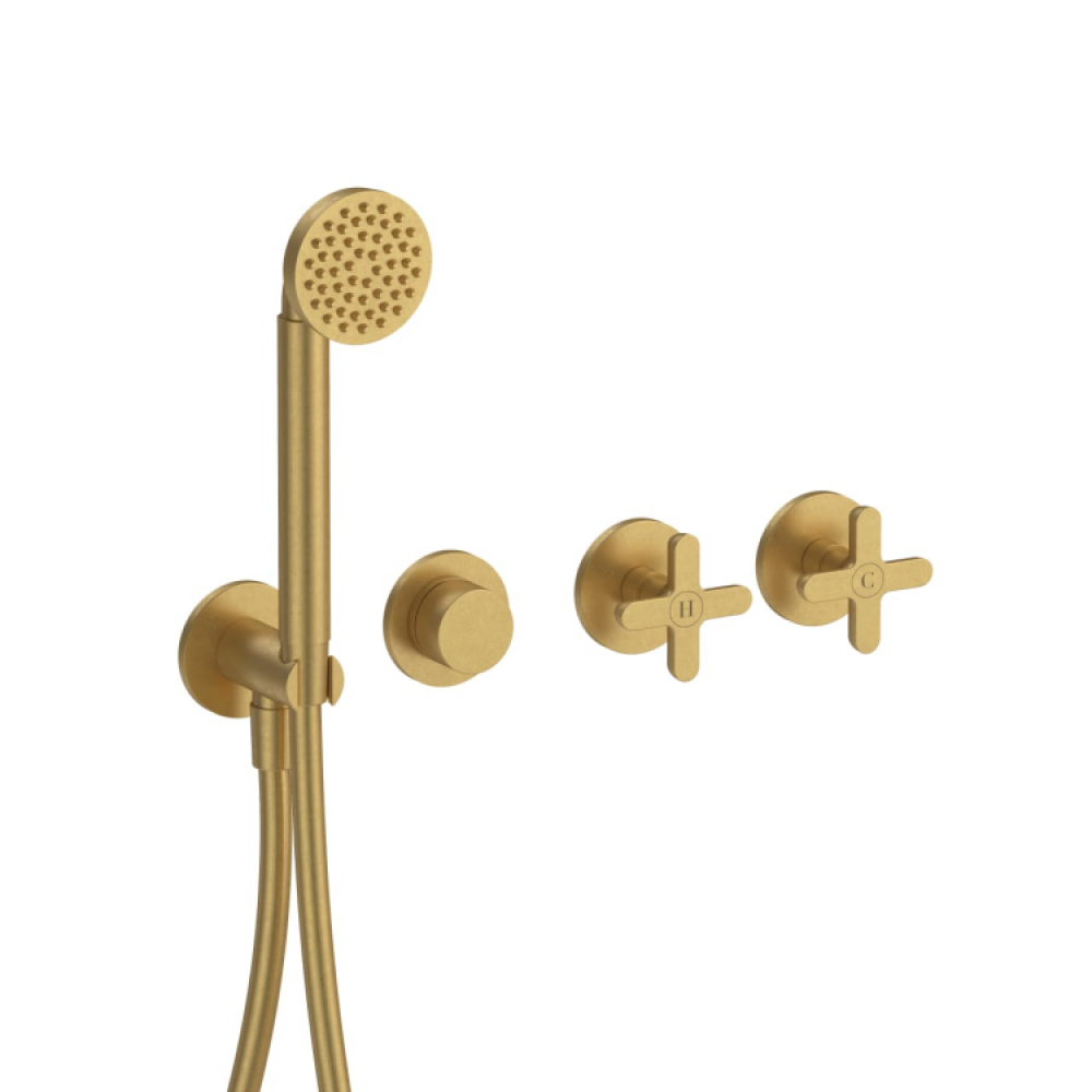 Смеситель для душа, Fantini, Icona Classic, на 2 потребителя, цвет-Pure Brass PVD