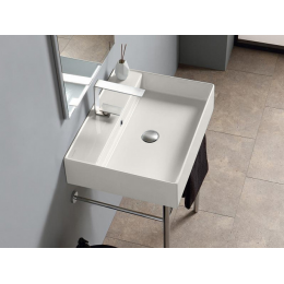 Раковина, Scarabeo, Teorema 2.0, шгв 600*460*145, отверстия для смесителя-отсутствуют, цвет-белый