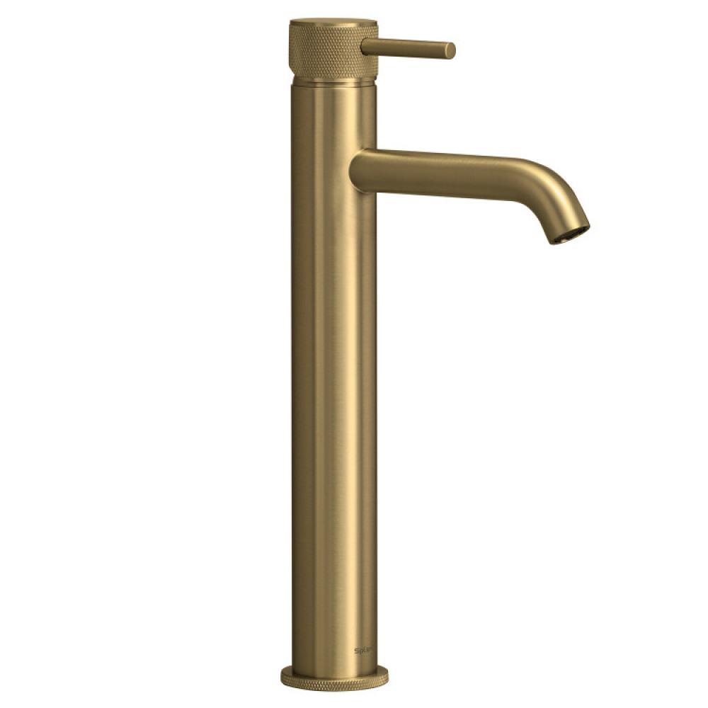 Смеситель для раковины, Splendy, Passion, высокий, цвет-золото матовое (брашированное)