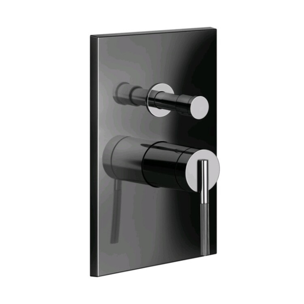 Смеситель для душа, Gessi, Ingranaggio, на 2 потребителя, цвет-Black Metal PVD