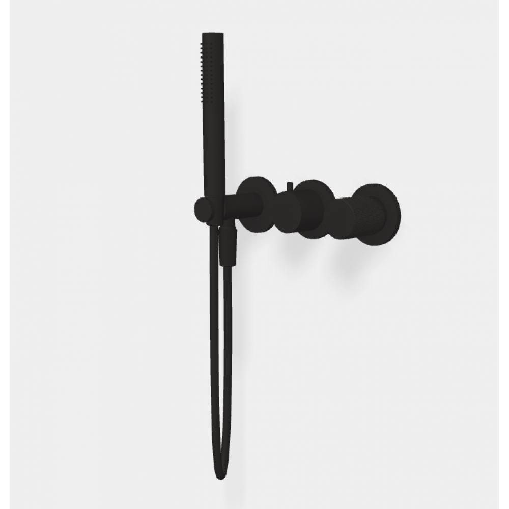 Смеситель для душа, Fima Carlo Frattini, Spillo Tech, G COLLECTION, на 2 потребителя, цвет-черный матовый